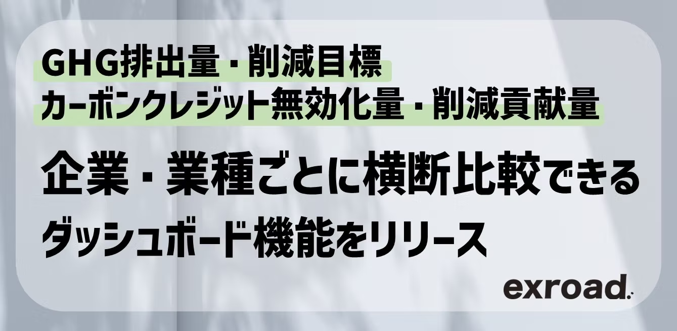 【GHG排出量・削減目標・カーボンクレジット無効化量・削減貢献量】企業・業種ごとに横断比較できるダッシュボード機能をリリース!